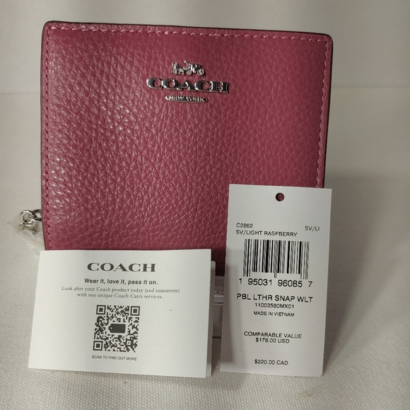 COACH Pink Leather Compact Wallet - Picture 3 of 11